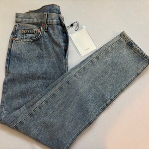 Wardrobe.NYC NWOT Indigo Faded Slim Straight Taper Jeans Sz 28x29
